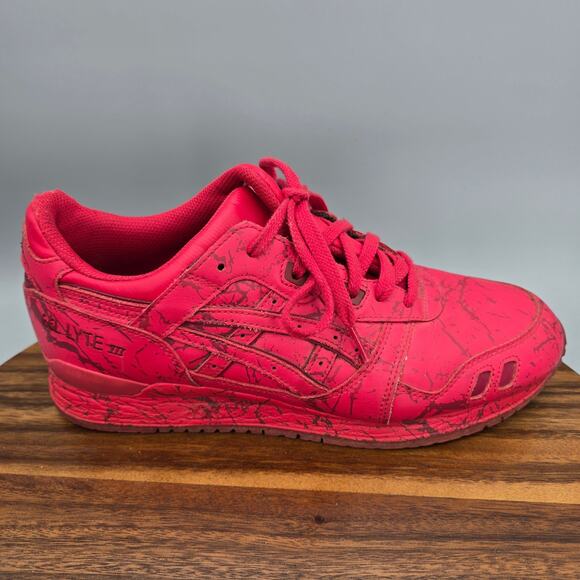 Asics Sneaker Asics Gel Lyte Womens Red Asics Gel Lyte III Shoes Mens Red Marble Pack Leather Athletic Sneakers